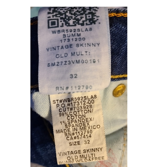 TRUE RELIGION VINTAGE SKINNY OLD MULTI  BUMM JEANS - Picture 5 of 5